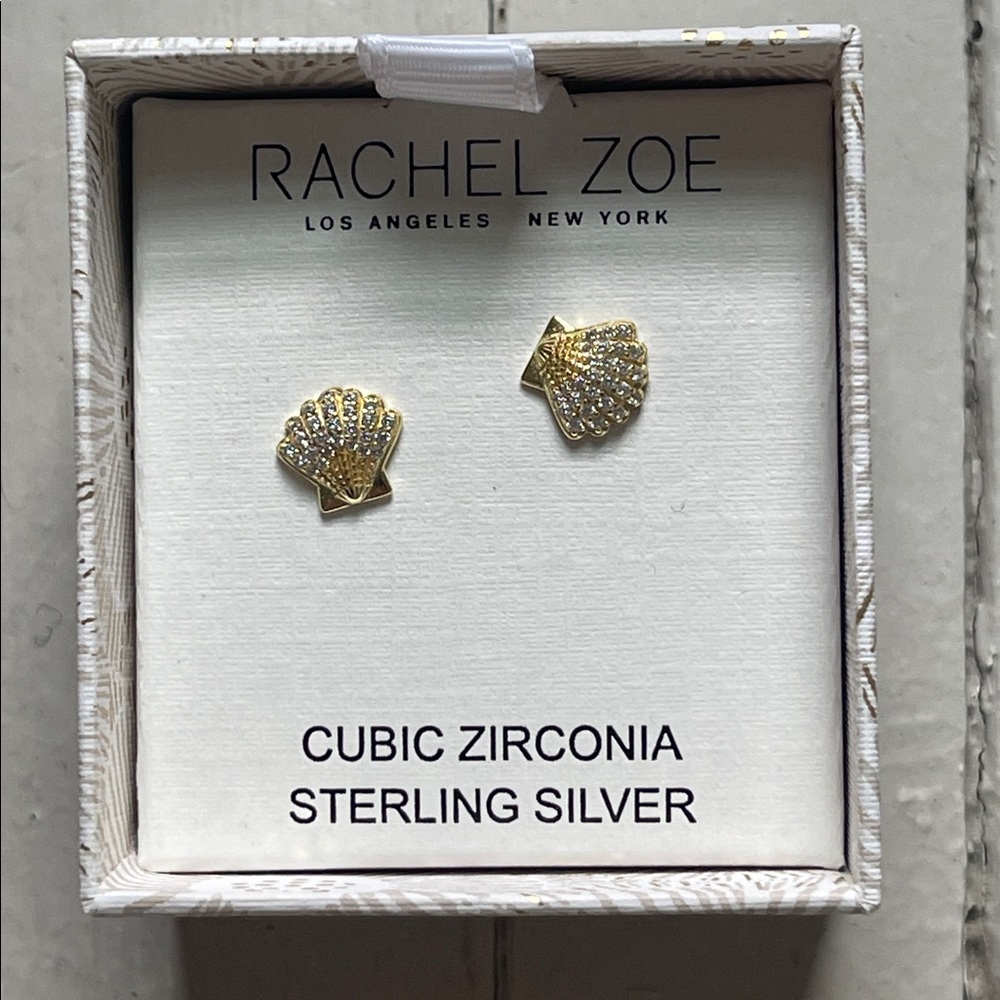 Rachel Zoe Scallop Earrings, Sterling Silver